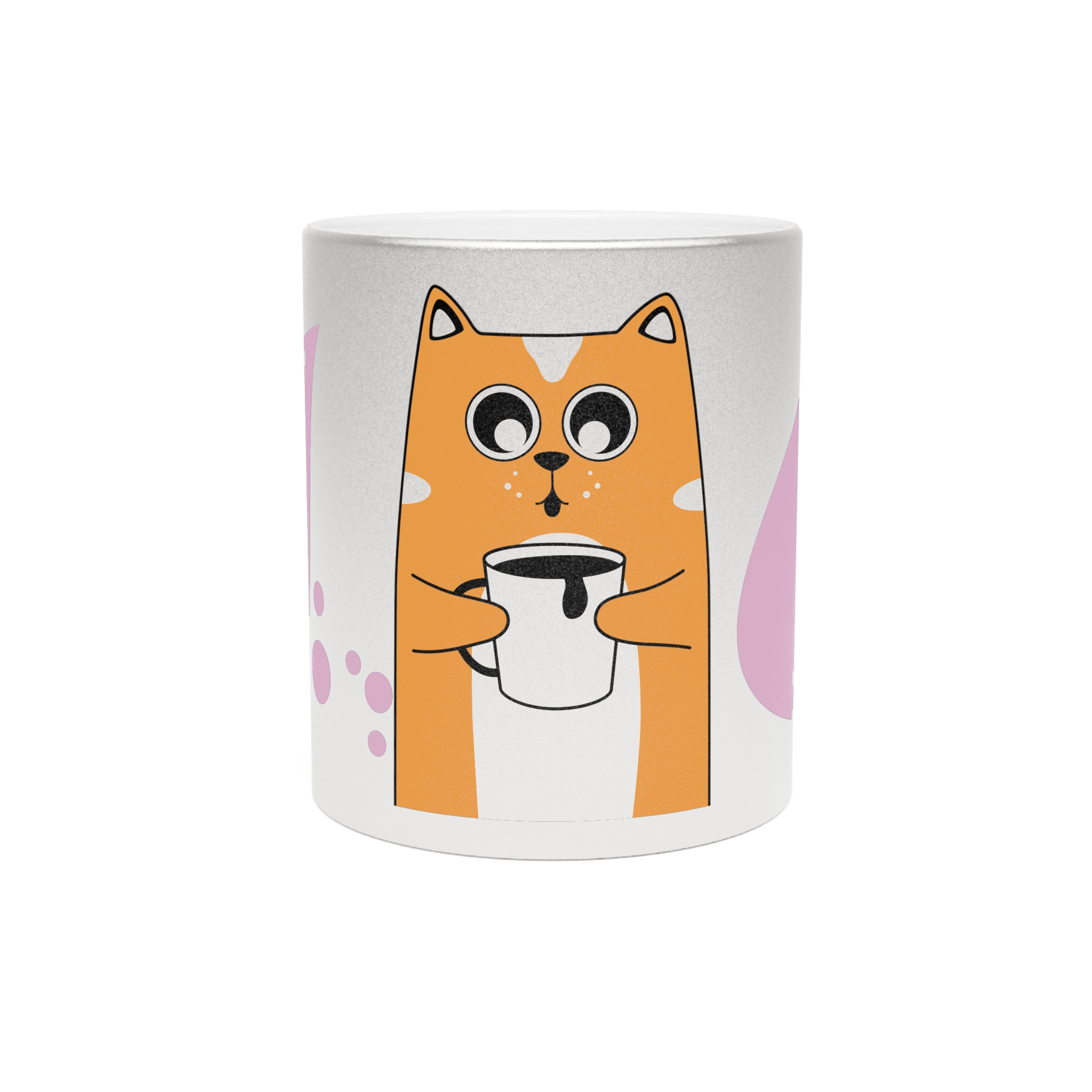 Cute Cat Metallic Mug – Perfect for Pet Lovers and Coffee Enthusiasts